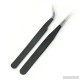 Globalflashdeal Outil fixe de forceps droites et courbes pour le strass de l'art des ongles-noir  B07TXY5X6N